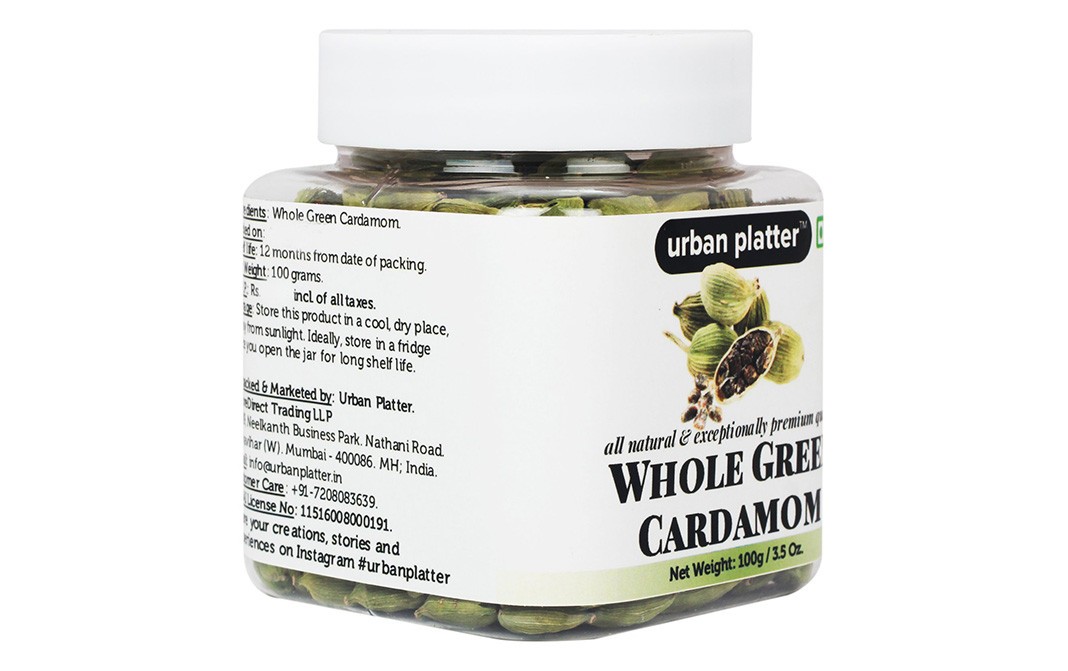Urban Platter Whole Green Cardamom    Jar  100 grams